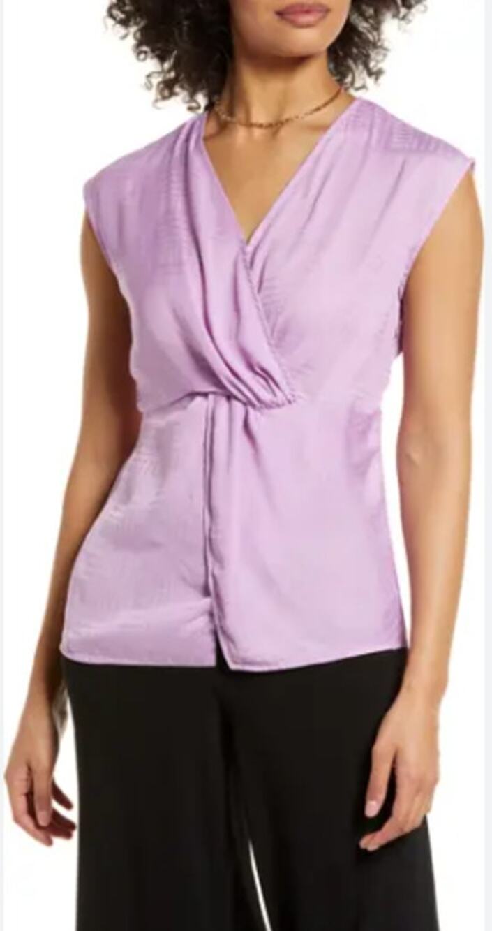 Halogen Twist Front Top Lavender Women's Size XL NWT